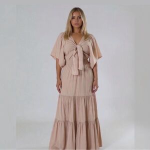Elegant Tan Maxi Dress